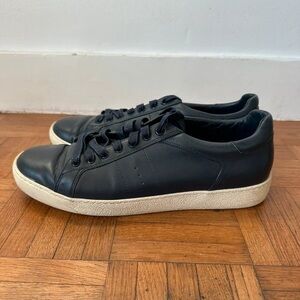 Black Leather Men's Sneakers